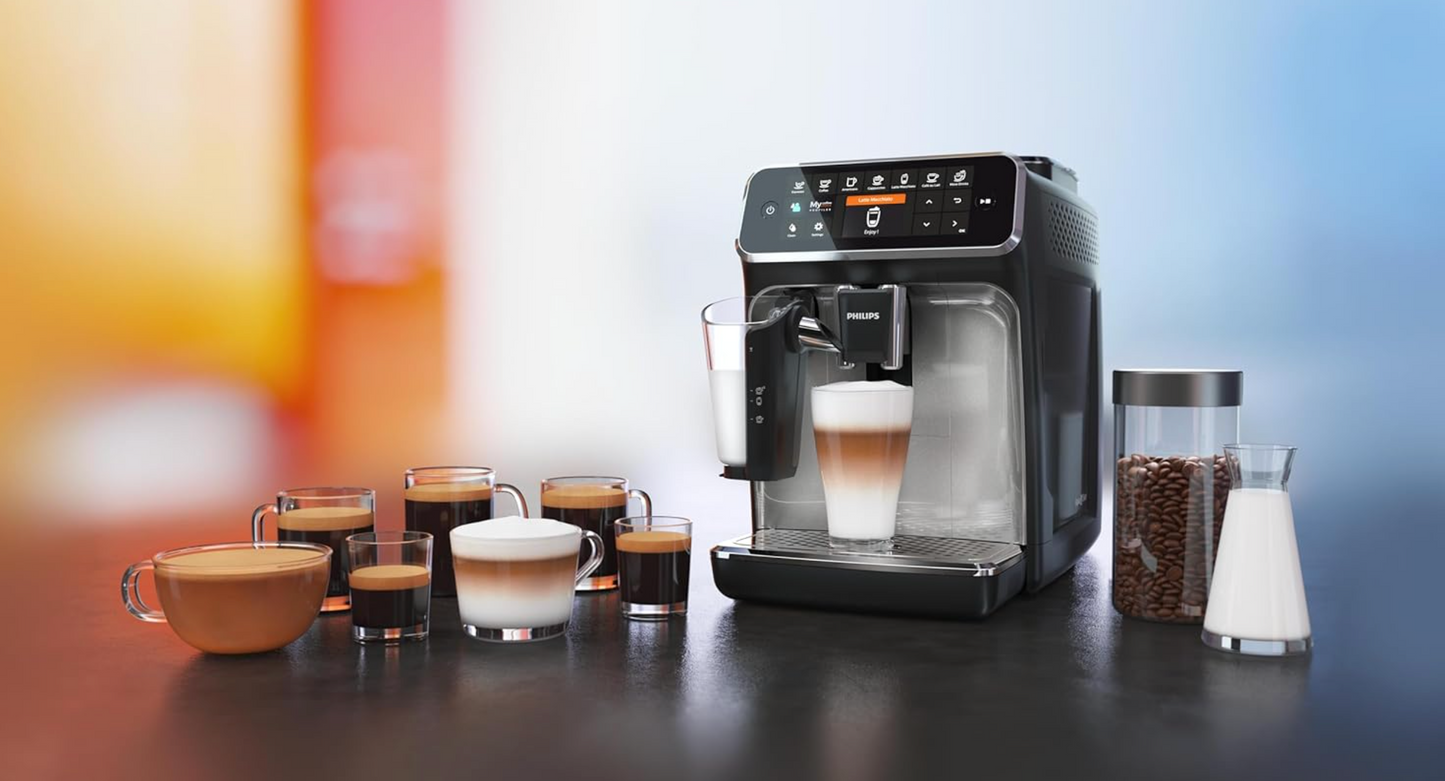 Philips LatteGo 5400 Kaffeevollautomat – Touch Display, 4 Profile, Perfekter Milchschaum (EP5447/90)