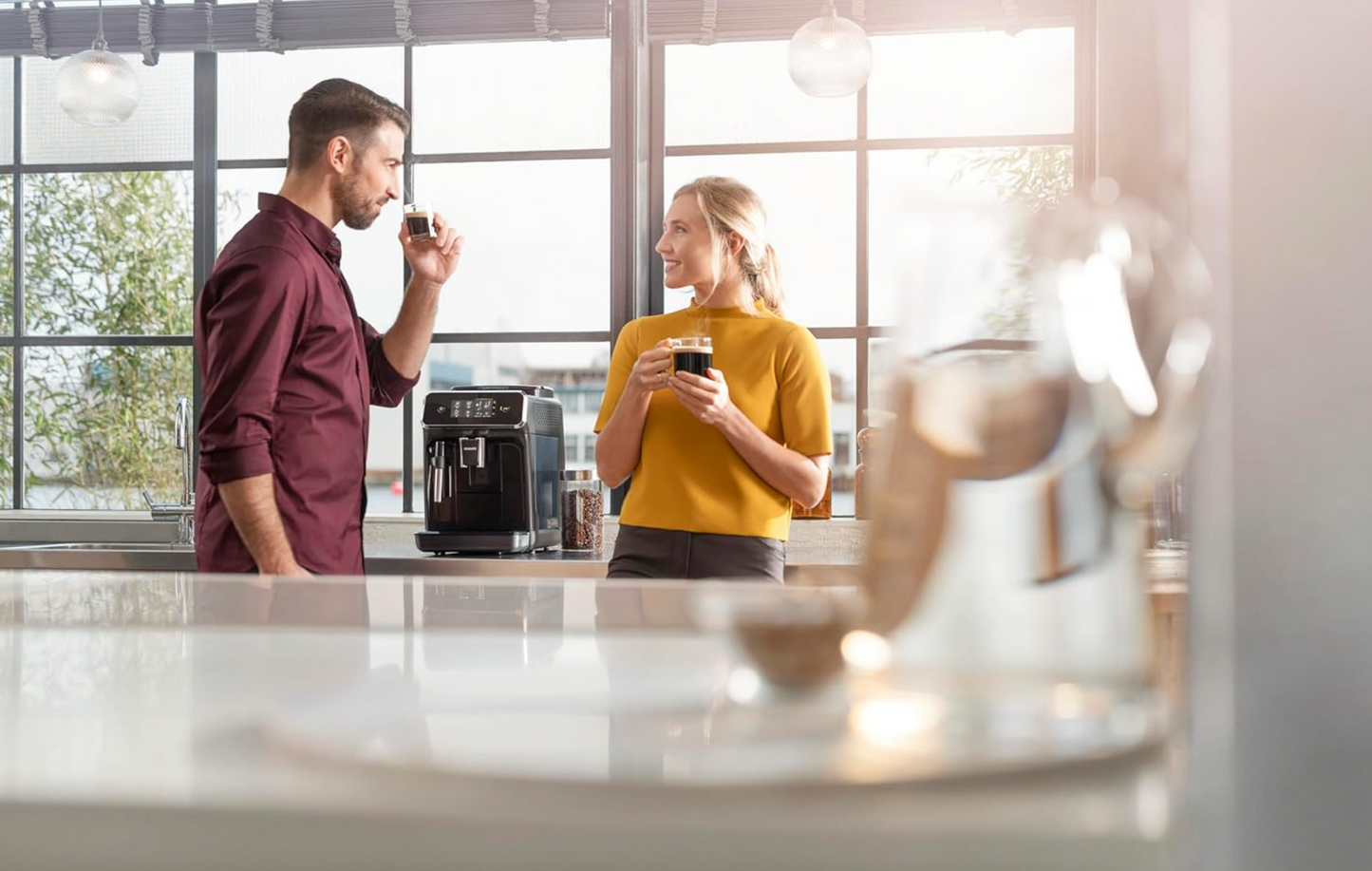 Philips LatteGo 5400 Kaffeevollautomat – Touch Display, 4 Profile, Perfekter Milchschaum (EP5447/90)